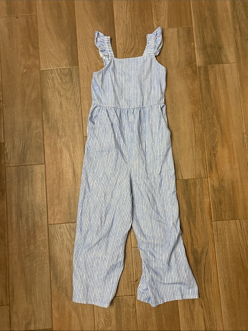Cat & Jack Blue Striped Kids One-Piece Jumpsuit